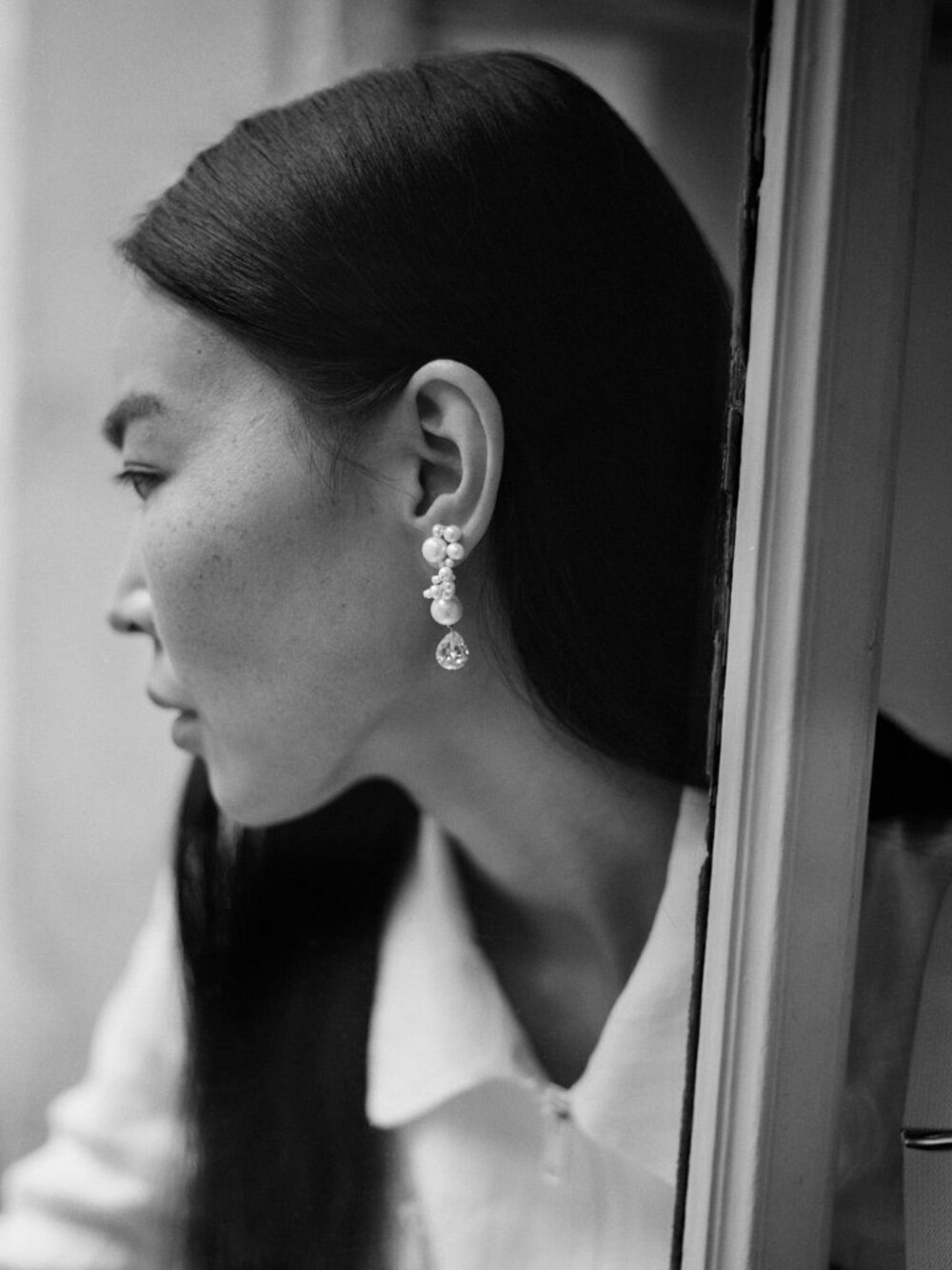 Completedworks Past in a Future Tense - Pearl and Zirconia Gold Vermeil Earrings